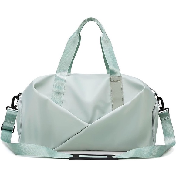 Handbags - Duffle Gym Bag Separate Shoes Pocket Wet and Dry Separation Small Mint Green